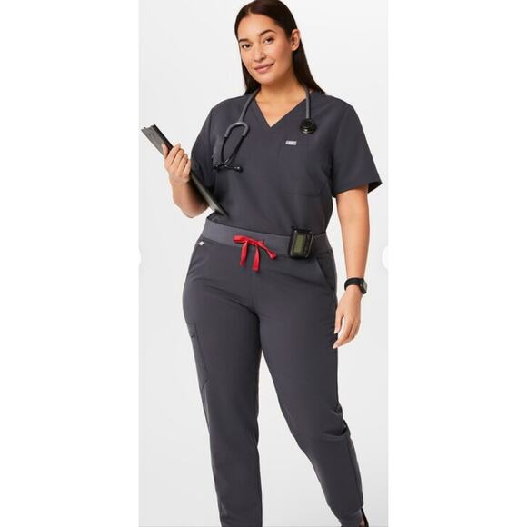 FIGS Zamora Gray Jogger Scrub Medical Workwear Pants Size XL - Picture 1 of 12
